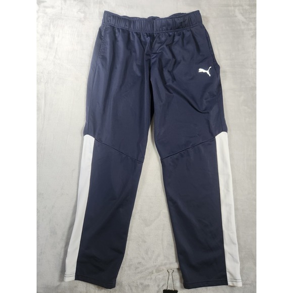 Puma Sweatpants Navy Blue White Stripe Basketball Pants Mens Size XL - Picture 1 of 8